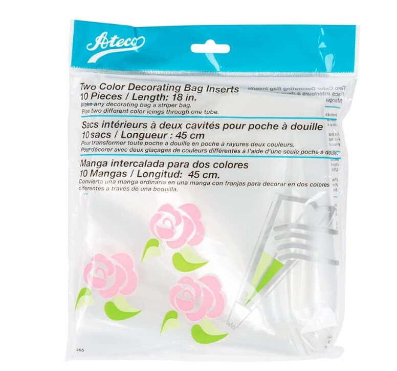 Ateco Two Color Disposable Decorating Bag Inserts 18&quot; 10 ct