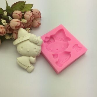 Silicone Mold Kitty Cat with Bowknot