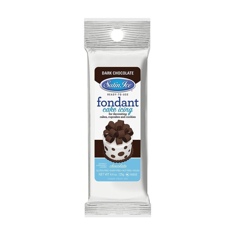 Satin Ice Fondant Dark Chocolate 4.4 oz