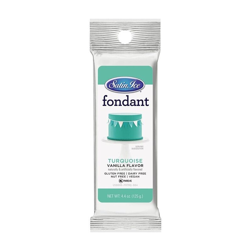 Satin Ice Fondant Turquoise Flavor 4.4 oz