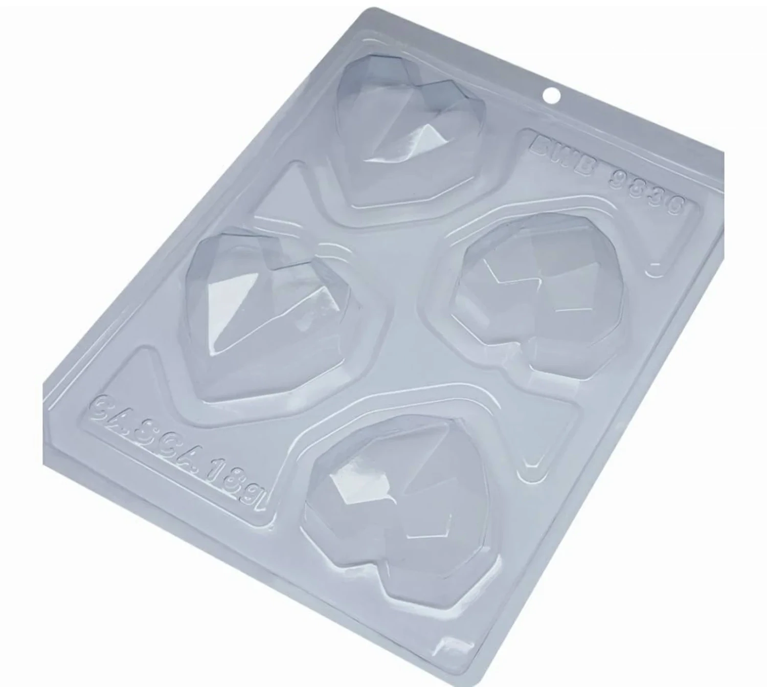 BWB Geometric Small Heart 4 Cavities 3 Part Mold