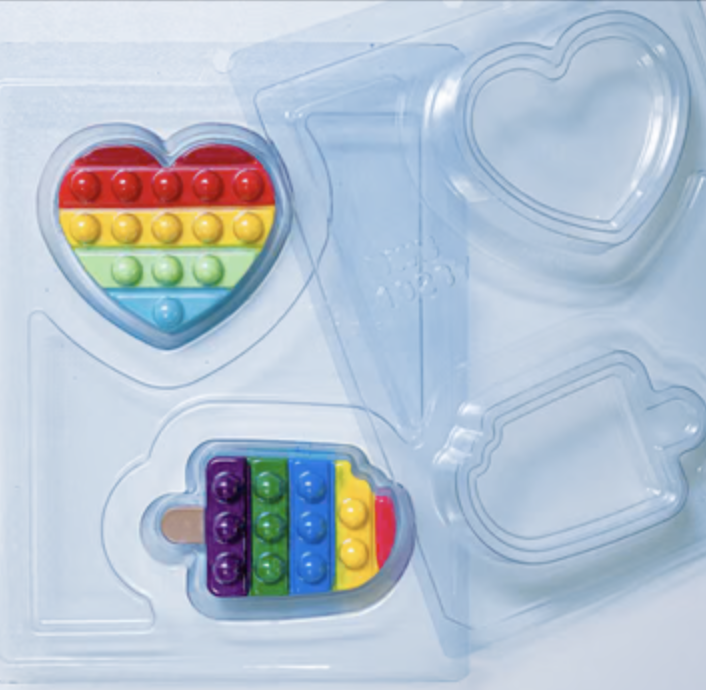 BWB Pop It Heart and Popsicle  3 Part Mold