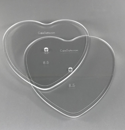 Cake Safe Acrylic Disks 8”-.5&quot; Heart