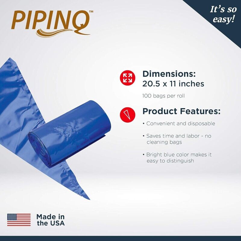 Pipinq Piping Blue Bag 20.5" x 11" 100 ct