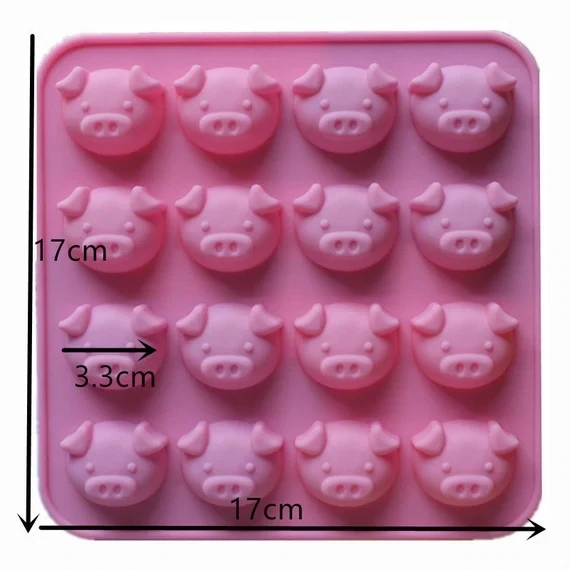 16 Cavities Pigs Silicon Mold