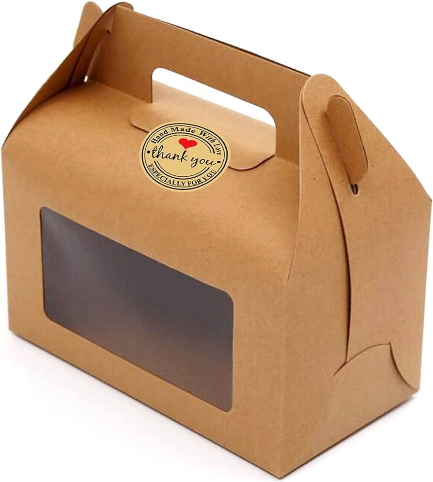 Brown Gable Boxes  6.25x3.5x3.5 w/w*