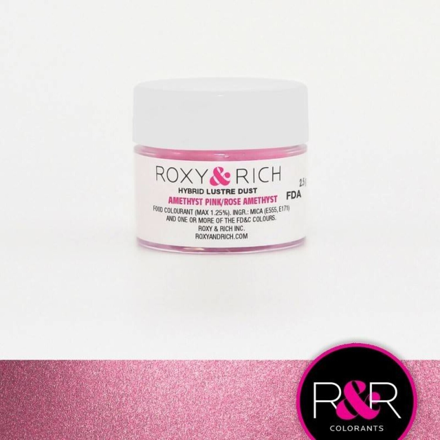 R &amp; R Hybrid Sparkle Dust Amethyst Pink 2.5gr