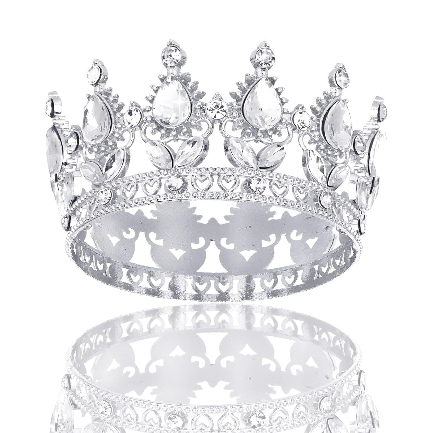 3" Crown Rhinestones Silver/Gold