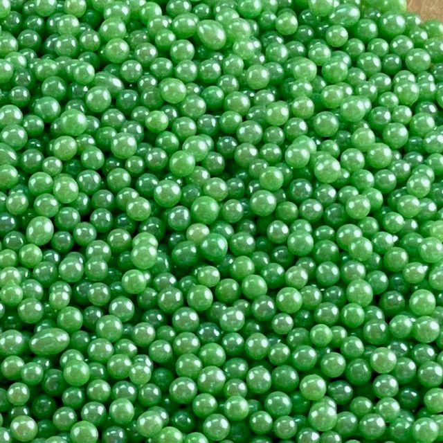 GD Sugar Pearls Lime Green 4mm 3oz