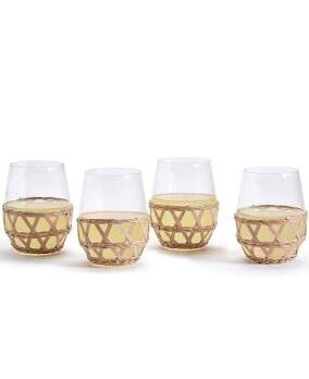 Lattice Stemless Wine Glass S/4