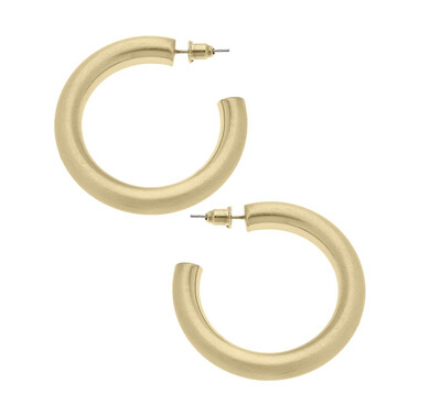 Arabella Hoop Earrings in Satin Gold