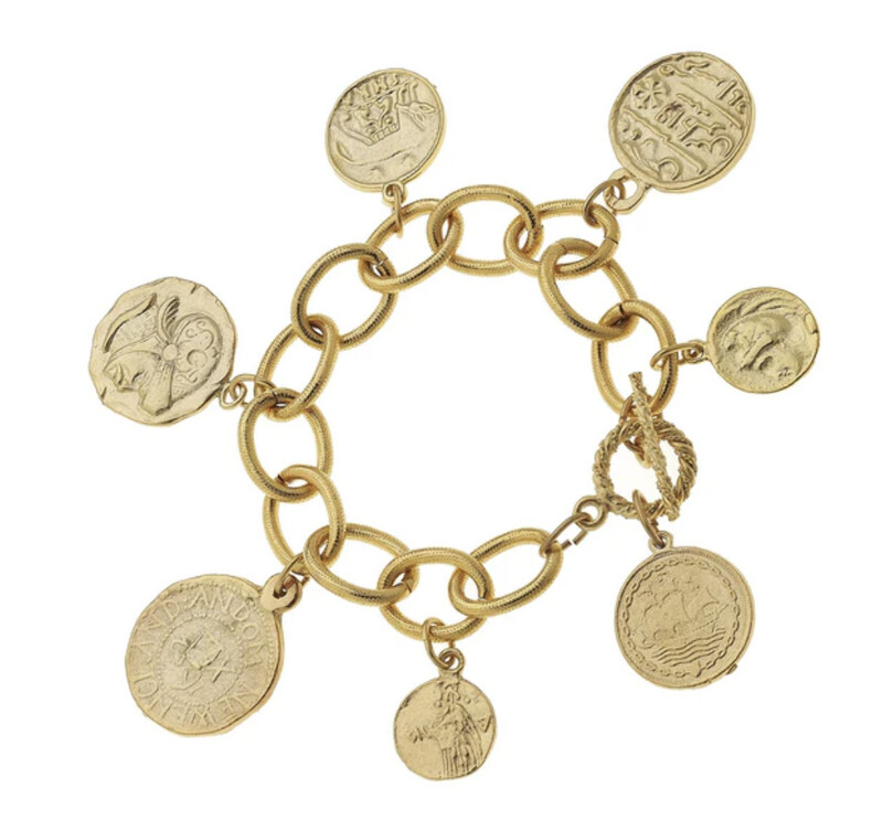 Gold Coin Charm Bracelet