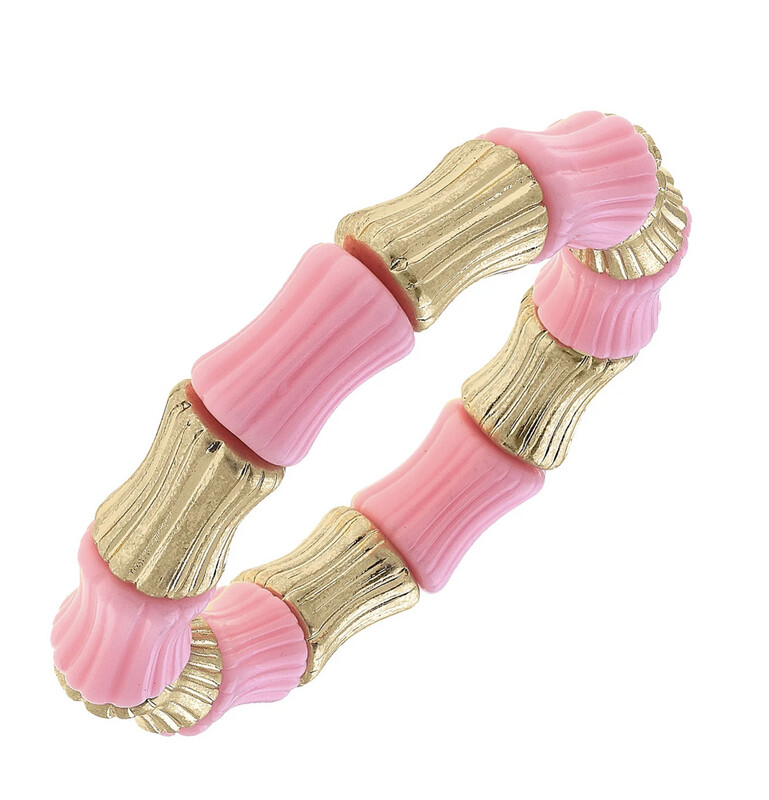 Kai Bamboo Stretch Bracelet, Colour: Light Pink