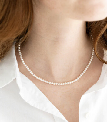 16 inch Freshwater Pearl Necklace w/ Gold 3 inch Extender Chain