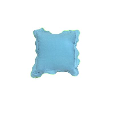 Darcy Linen Pillow- Peacock + Aqua- WITH INSERT