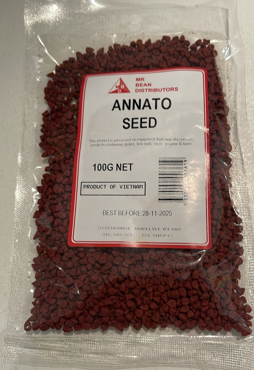 MR BEAN ANNATTO SEEDS 100G