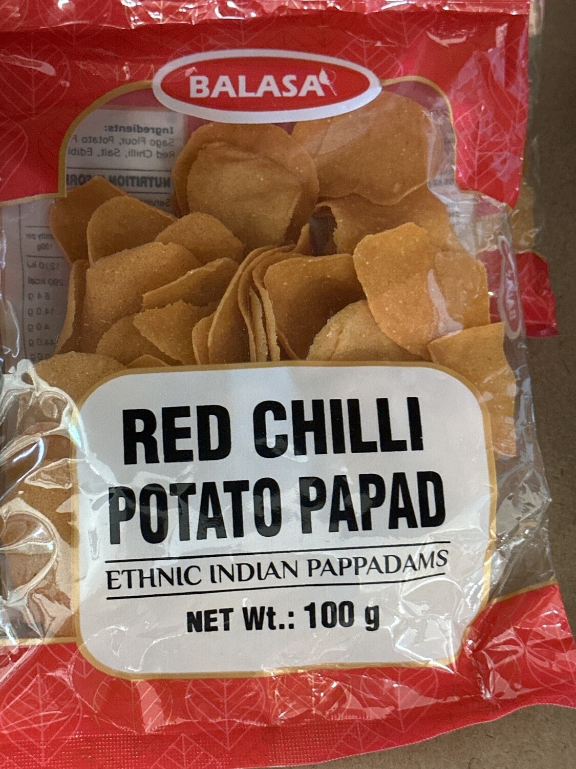 BALASA RED CHILI POTATO PAPAD 100G