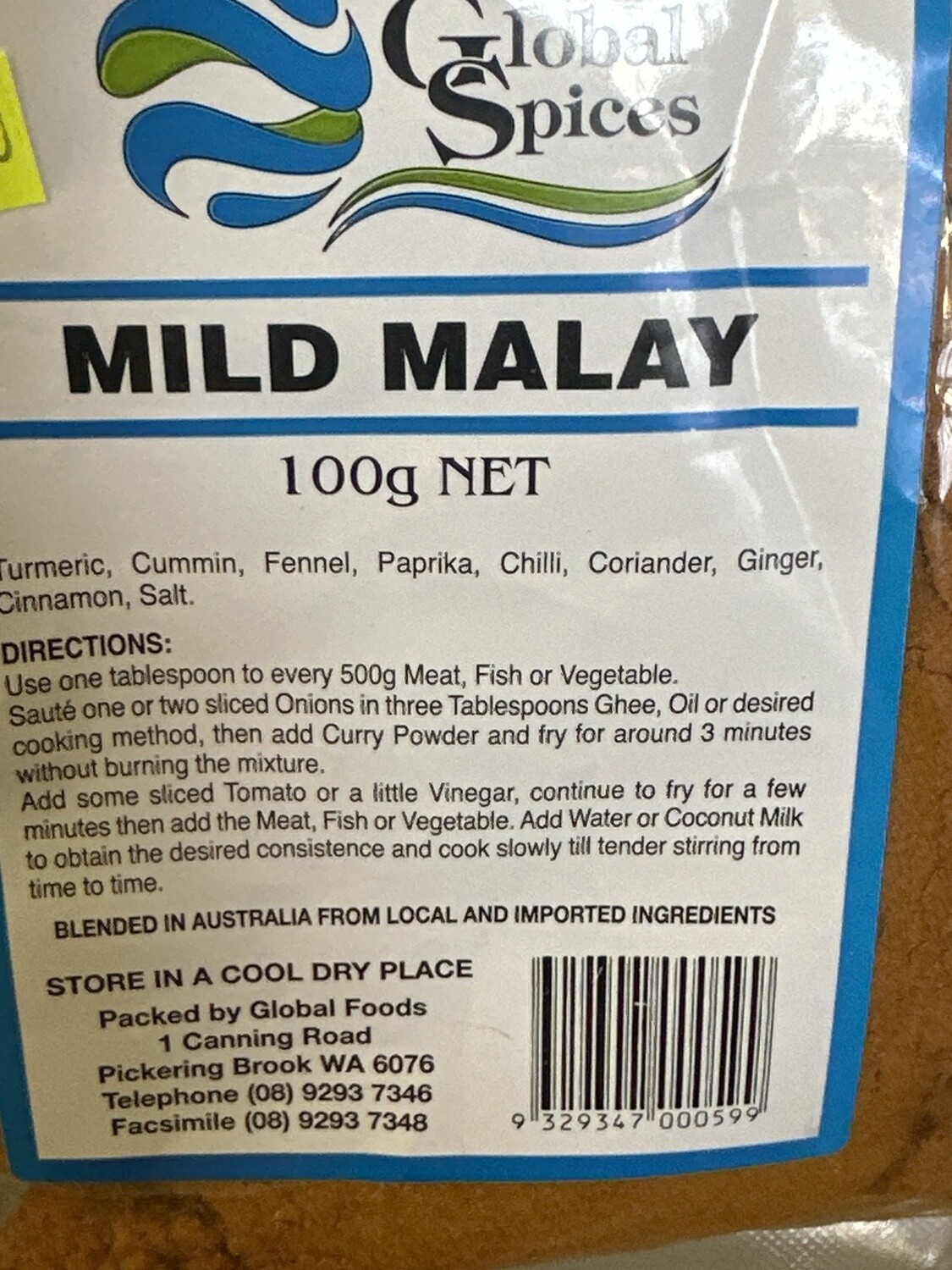 GS CURRY MILD MALAY 100G