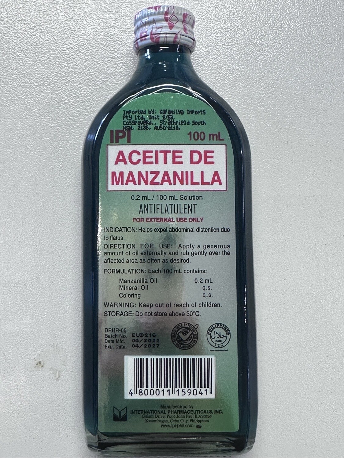ACEITE DE MANZANELLA  100ML