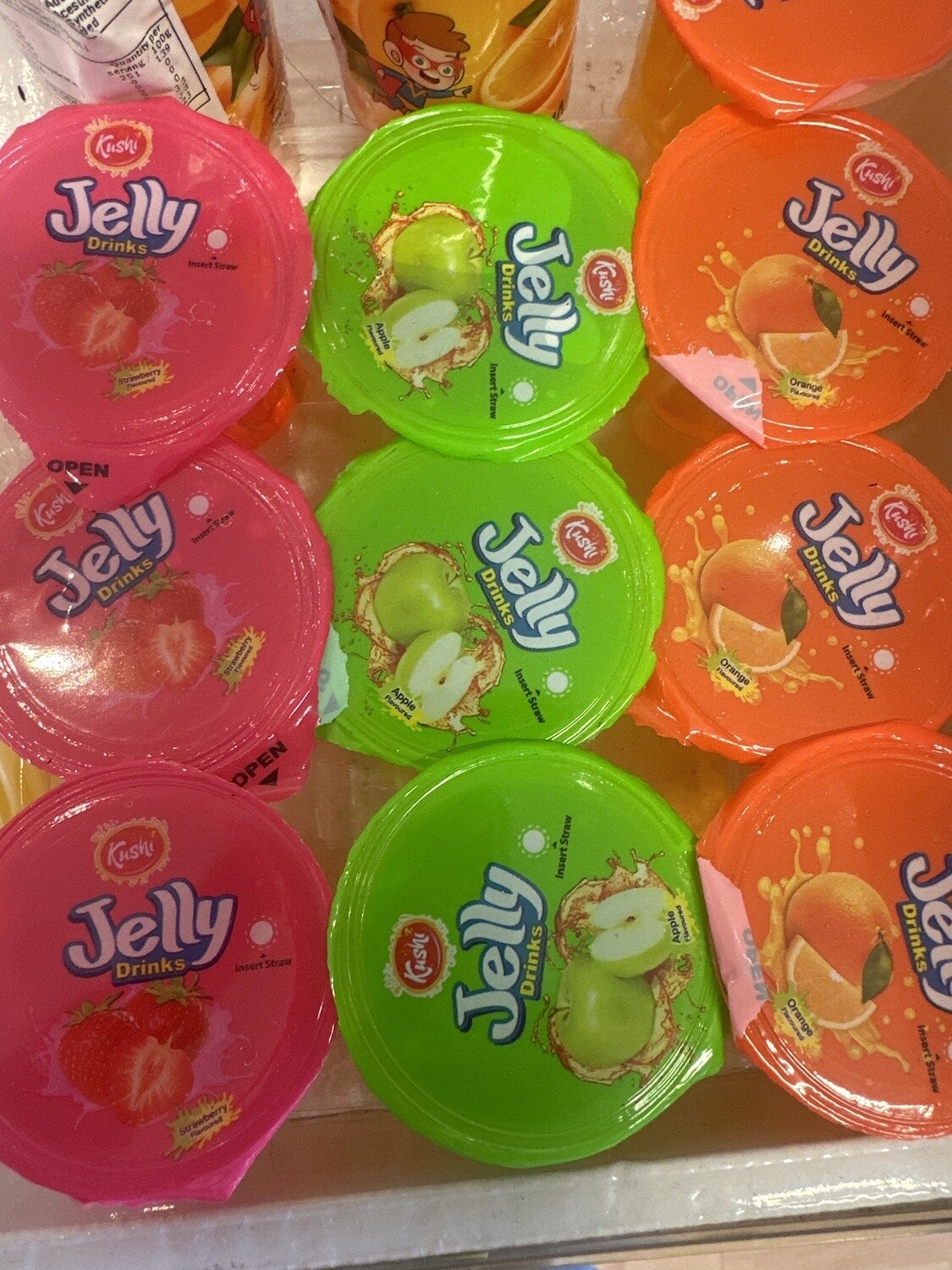 *KUSHI JELLY CUP APPLE/ORANGE/STRAWBERRY 75G