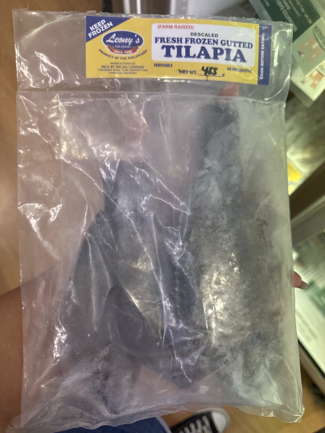 LEONYS DESCALED WHOLE GUTTED TILAPIA 455G