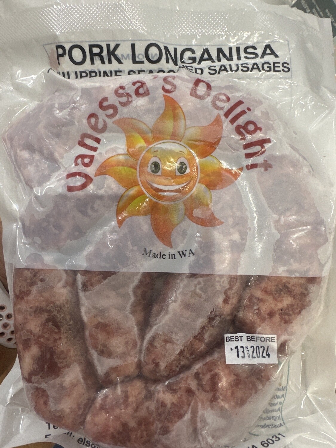 VANESSA&#39;S DELIGHT FROZEN LONGANISA 500G