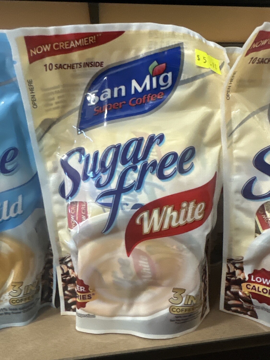SAN MIG SUGAR FREE WHITE 3 IN 1 COFFEE 10G