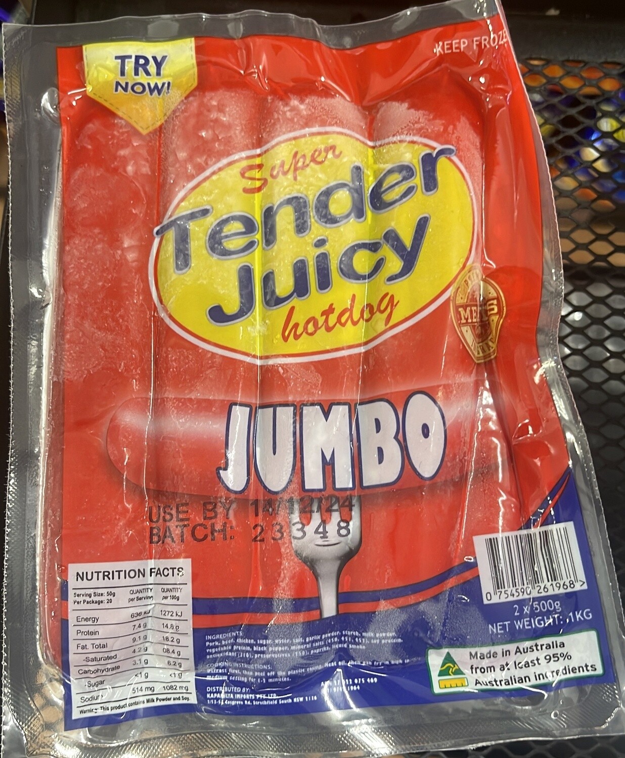 SUPER TENDER JUICY HOTDOG JUMBO 500G