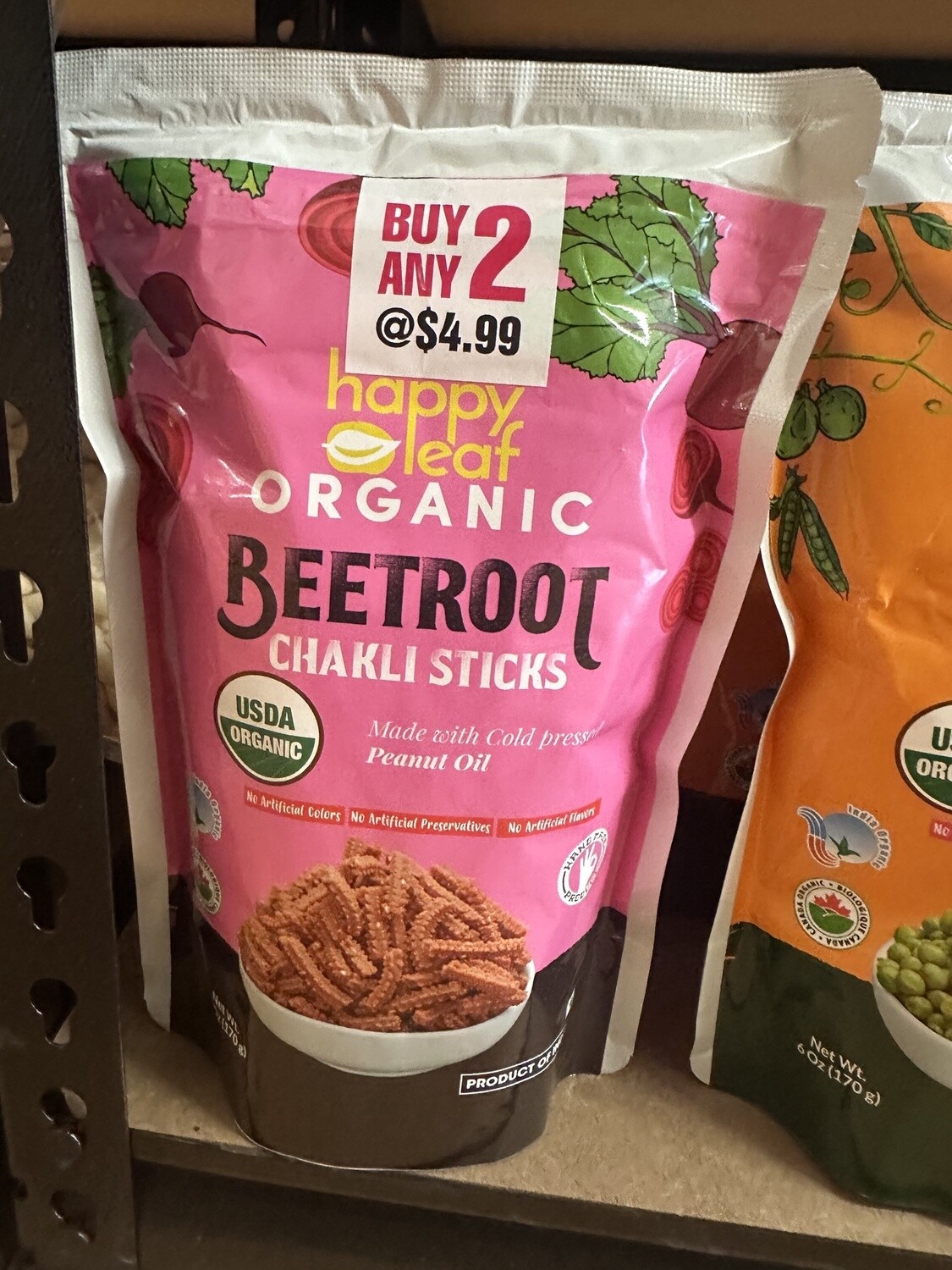 HAPPY LEAF BEETROOT CHAKLI STICKS 75G