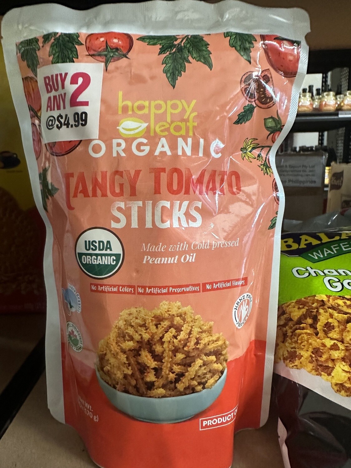 HAPPY LEAF TANGY TOMATO STICKS 75G