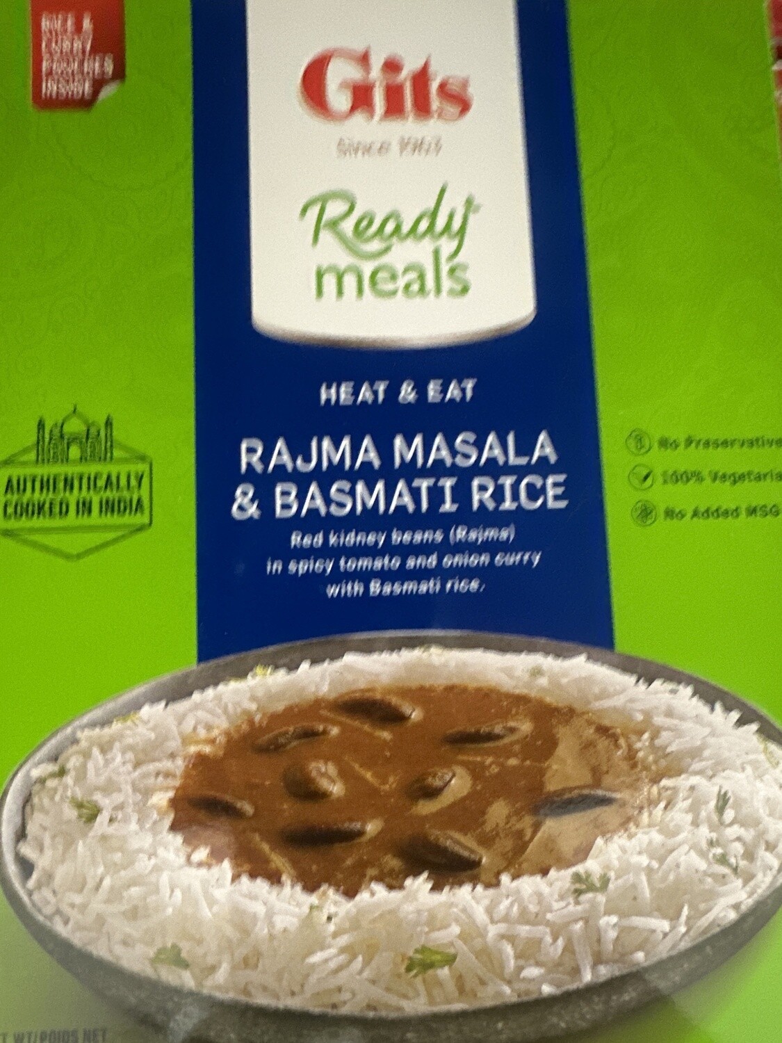 GITS READY MEAL RAJMA MASALA &amp; BASMATI RICE 300G