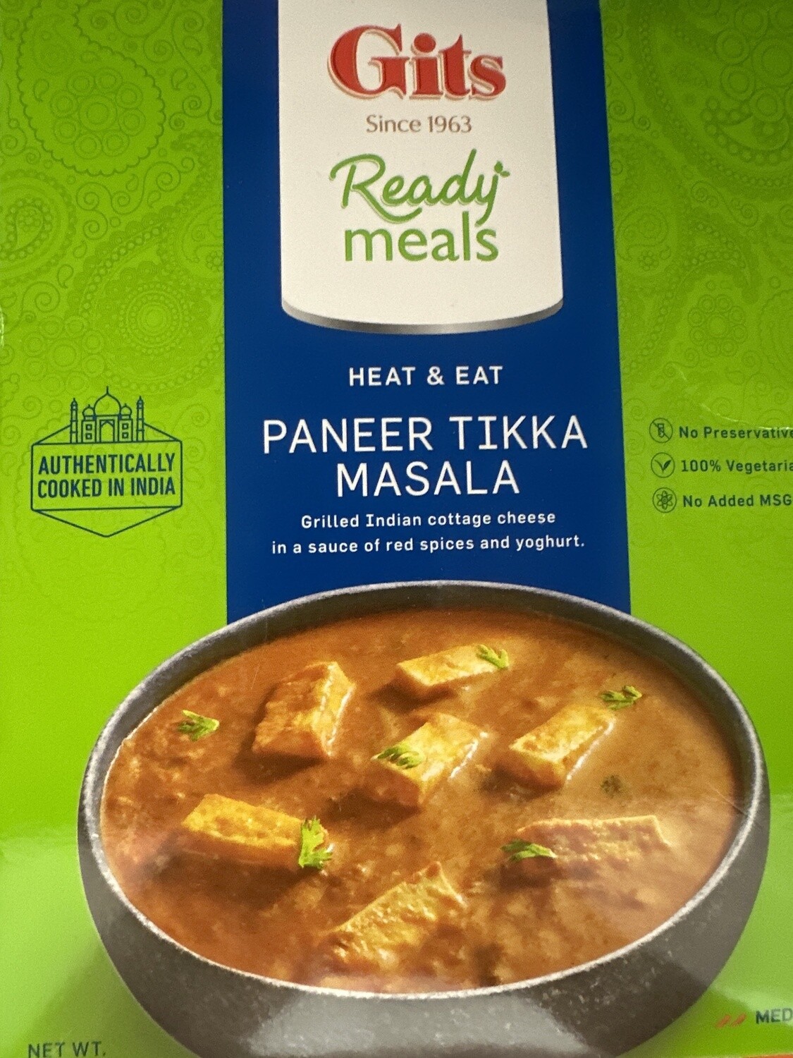 GITS READY MEAL PANEER TIKKA MASALA 285g
