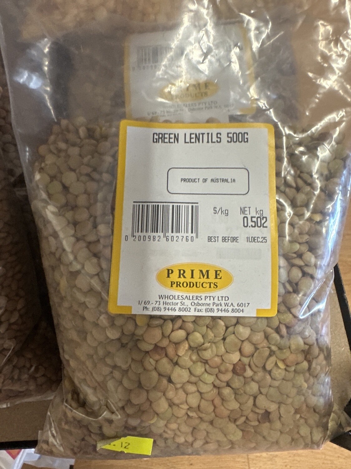 GREEN LENTILS-500G