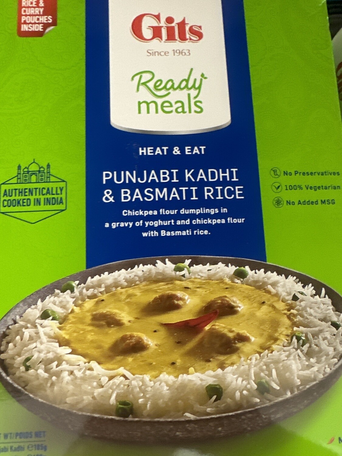 GITS READY MEAL PUNJABI KADHI &amp; BASMATI RICE 375G