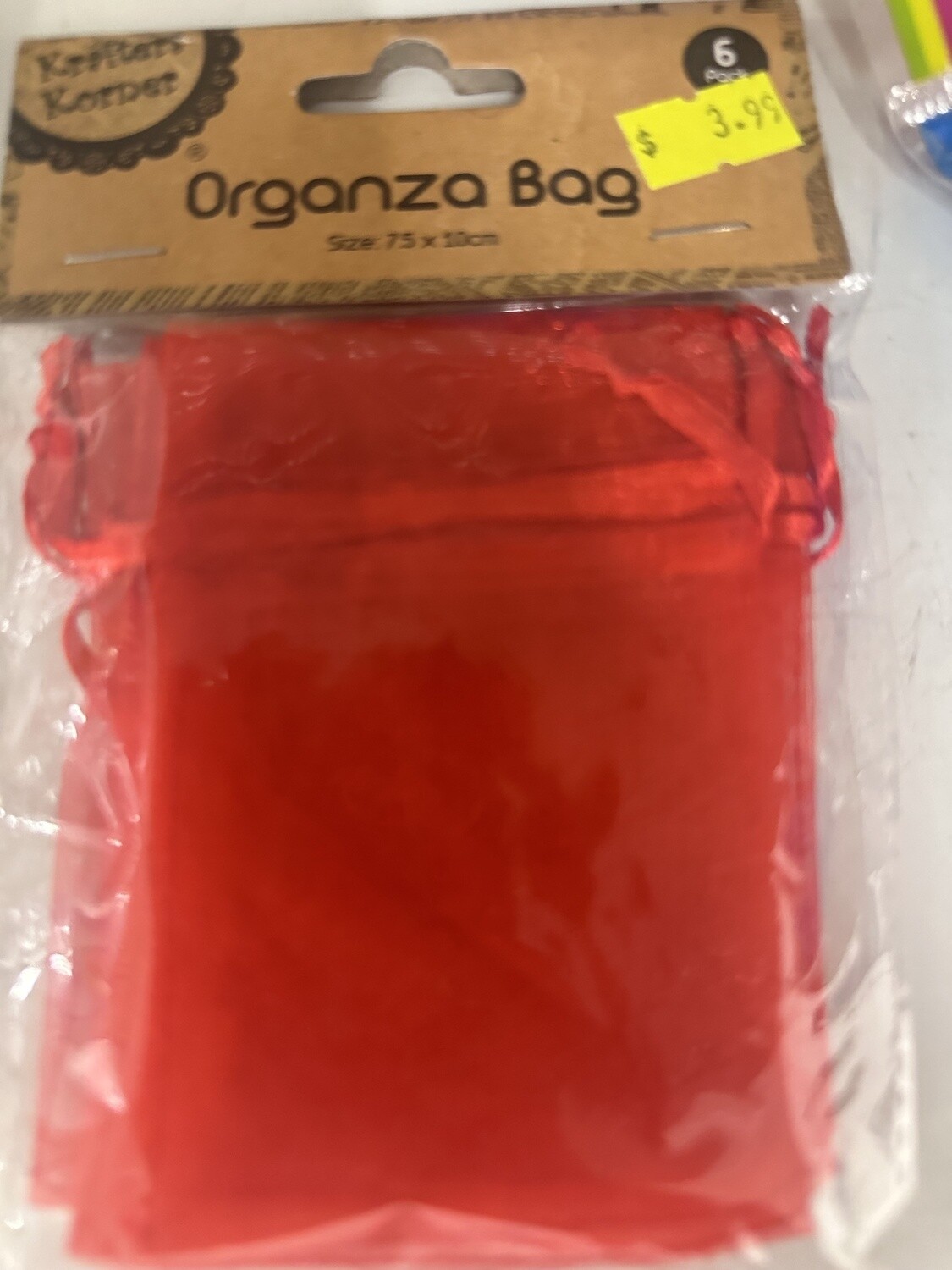 ORGANZA BAG 6CS (RED)