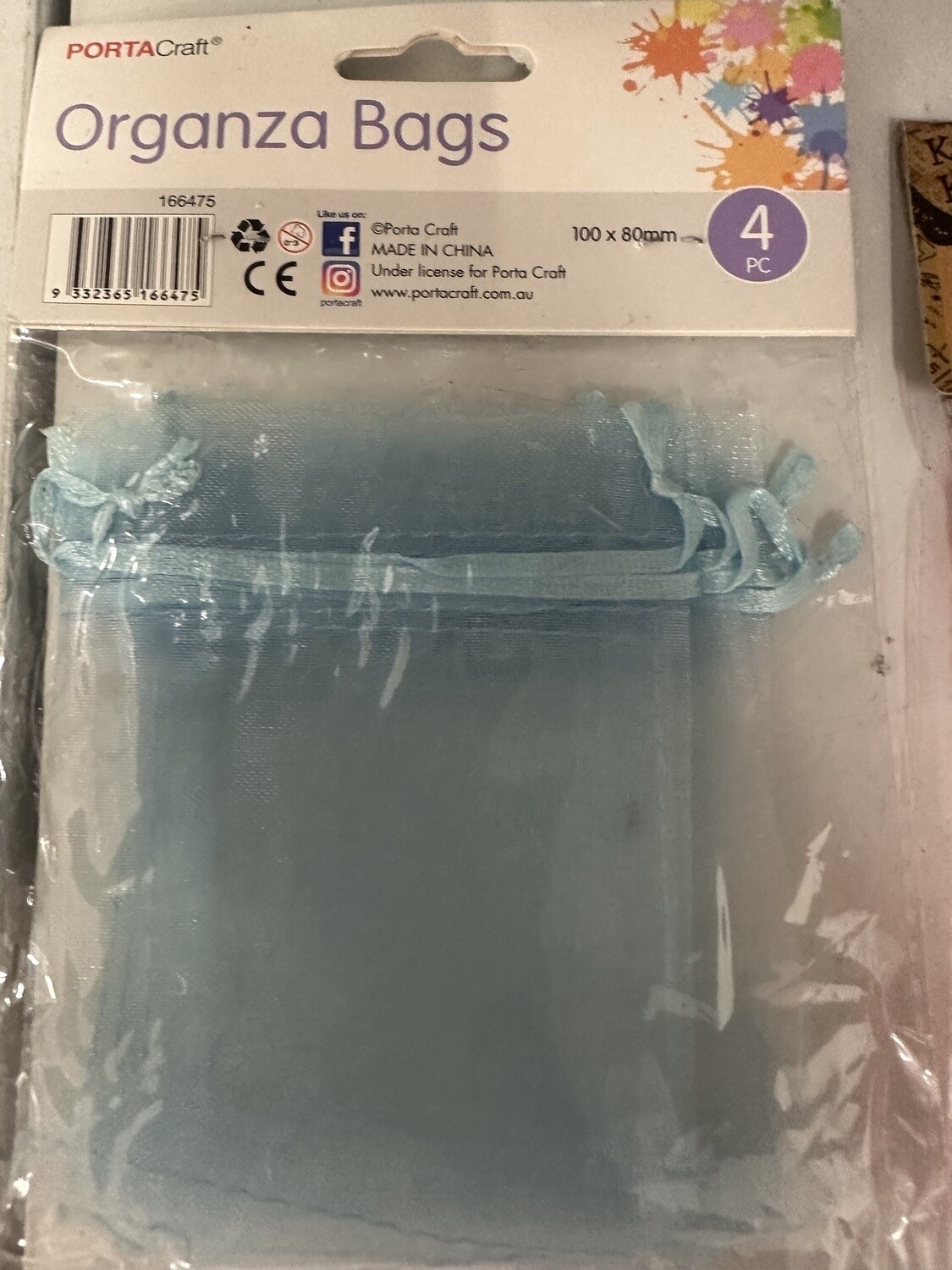 ORGANZA BAG 4PCS (LIGHT BLUE )