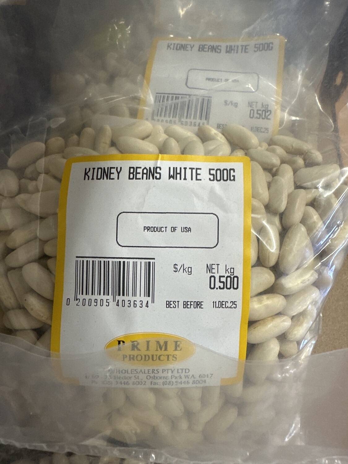 KIDNEY BEANS WHITE 500G