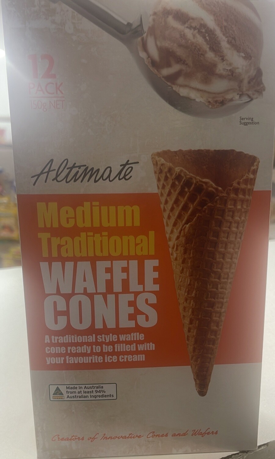 *ALTIMATE WAFFLE CONES MEDIUM 150G