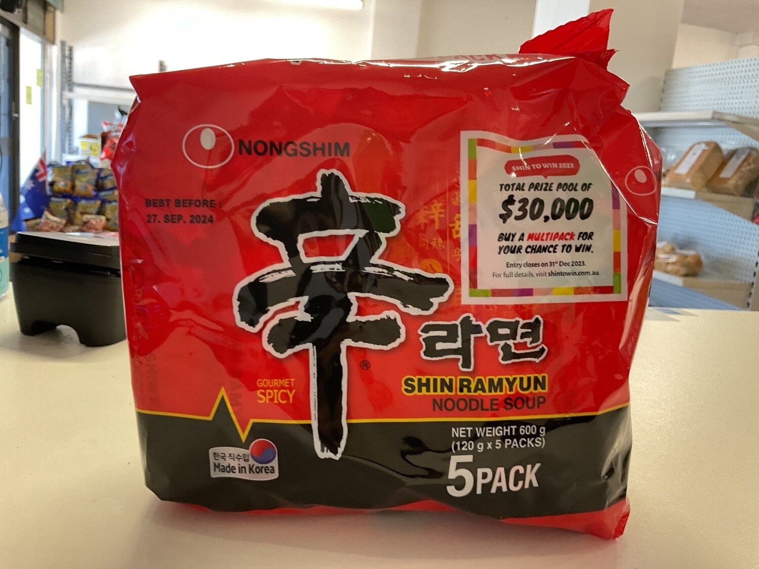 SHIN RAMYUN NOODLE SOUP 120G X 5PCKS
