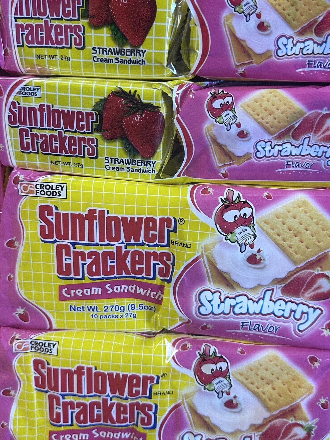 SUNFLOWER CRACKER CREAM SANDWICH STRAWBERRY 10X27G