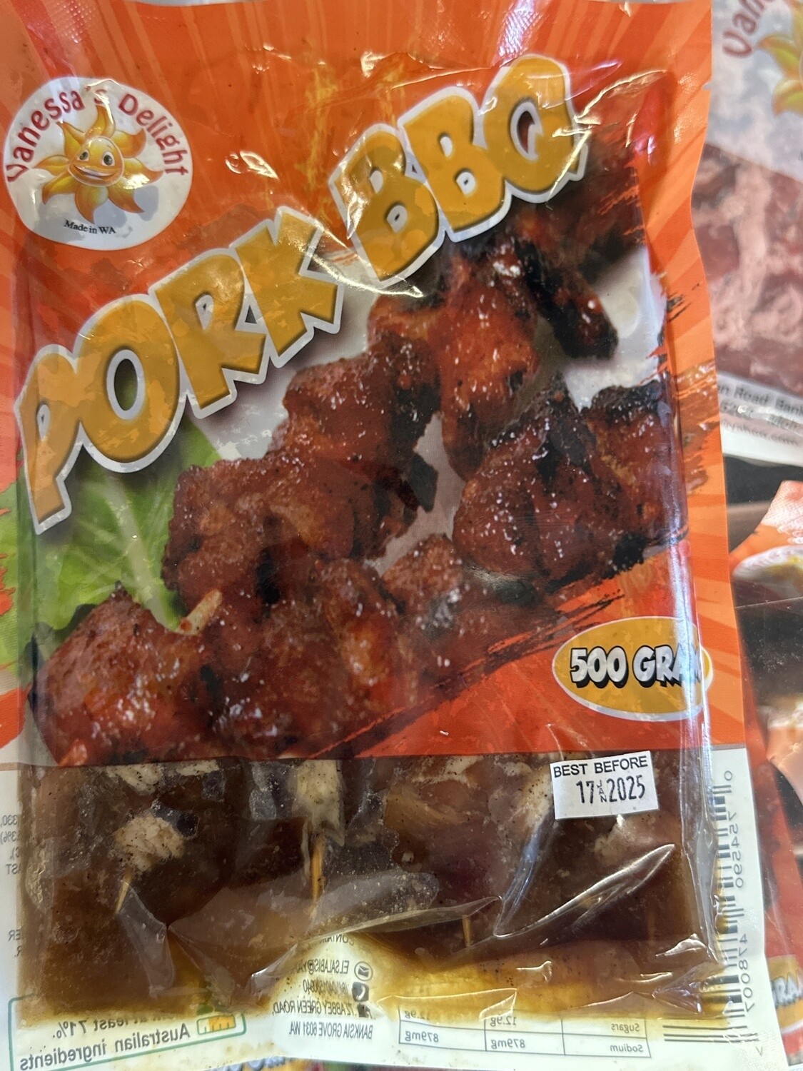 VANESSA&#39;S DELIGHT PORK BBQ 500G