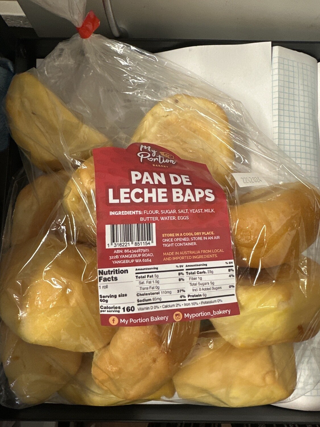 MY PORTION PAN DE LECHE BAPS  12X PCKS
