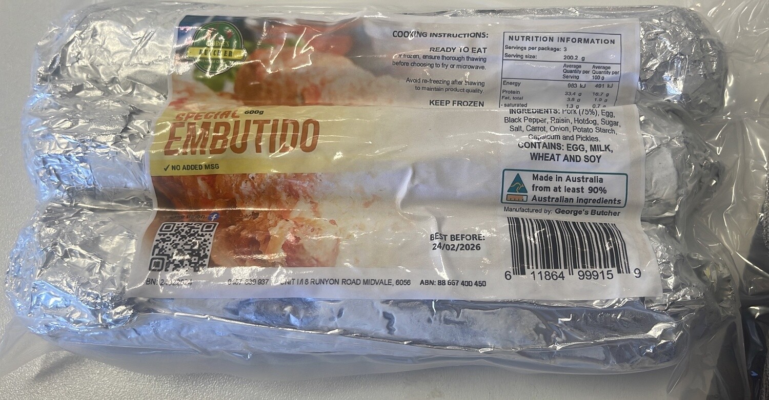GEORGE SPECIAL EMBUTIDO 600G
