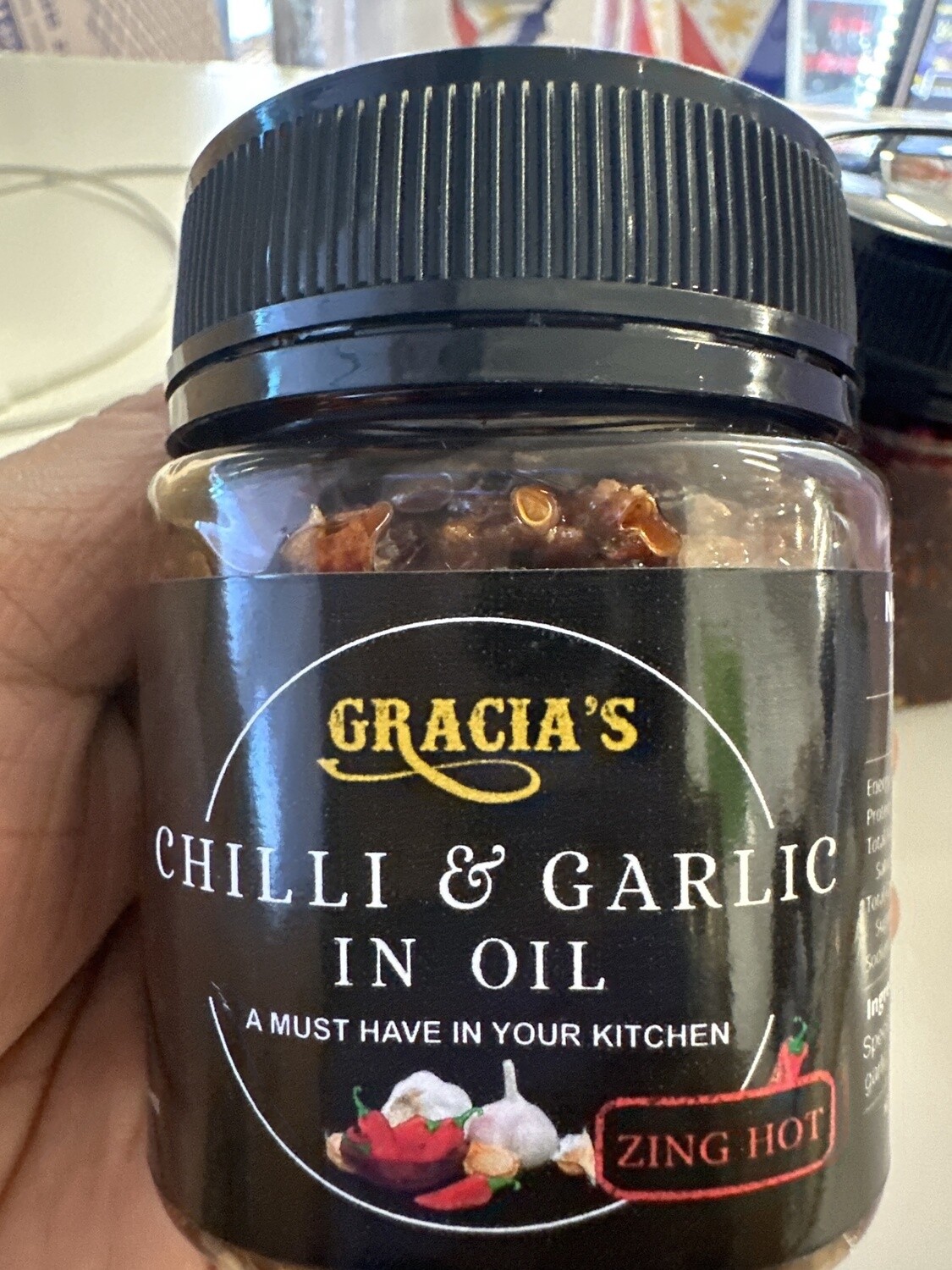 GRACIAS CHILLI &amp; GARLIC IN OIL (ZING HOT) 200G