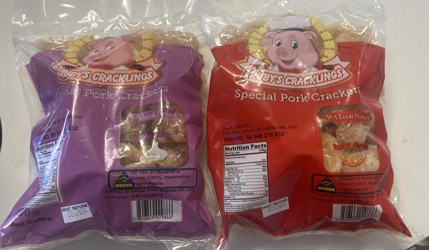 *RUBY&#39;S CRACKLING GARLIC/CHILLI FLAVOUR 100G