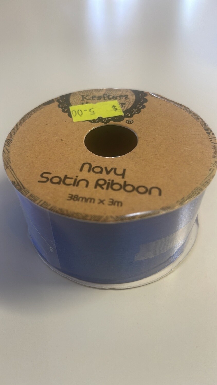 RIBBON (SATIN NAVY BLUE) 38MM X 3M
