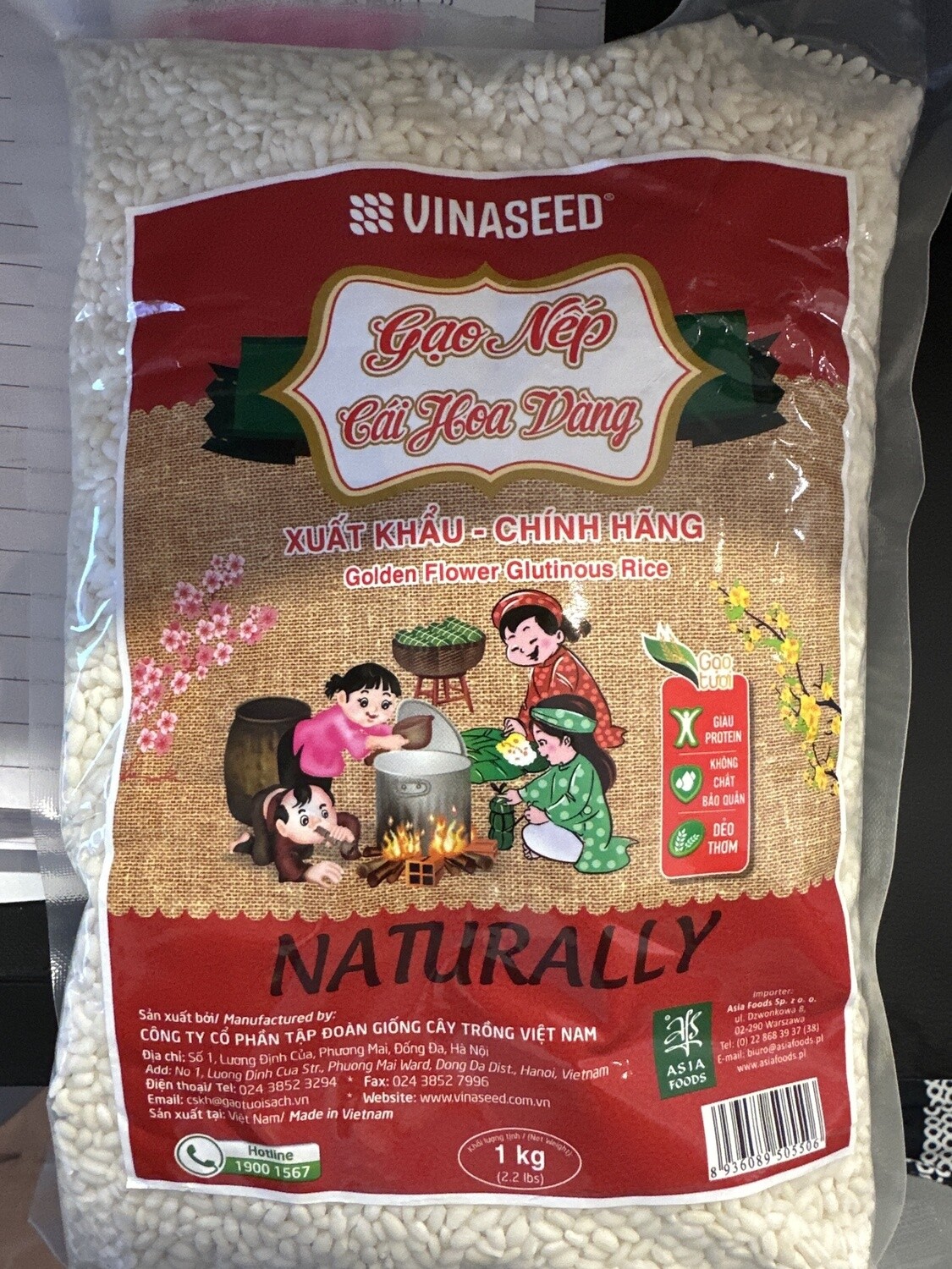 VINASEED GOLDEN FLOWER GLUTINOUS RICE 1KG