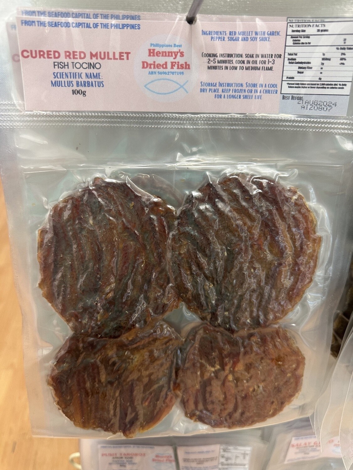 HDF CURED RED MULLET FISH TOCINO