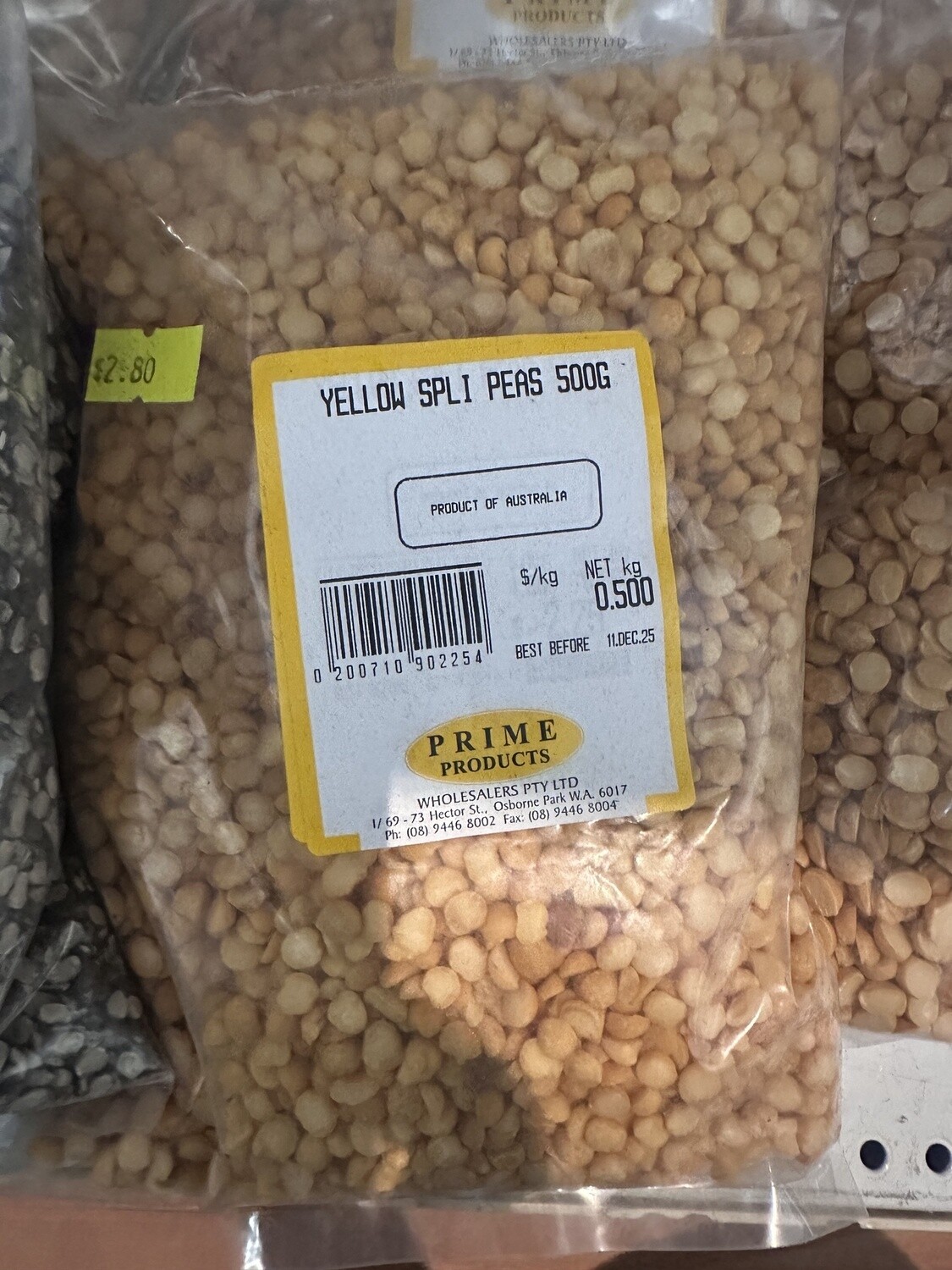 YELLOW SPLIT PEAS-500G