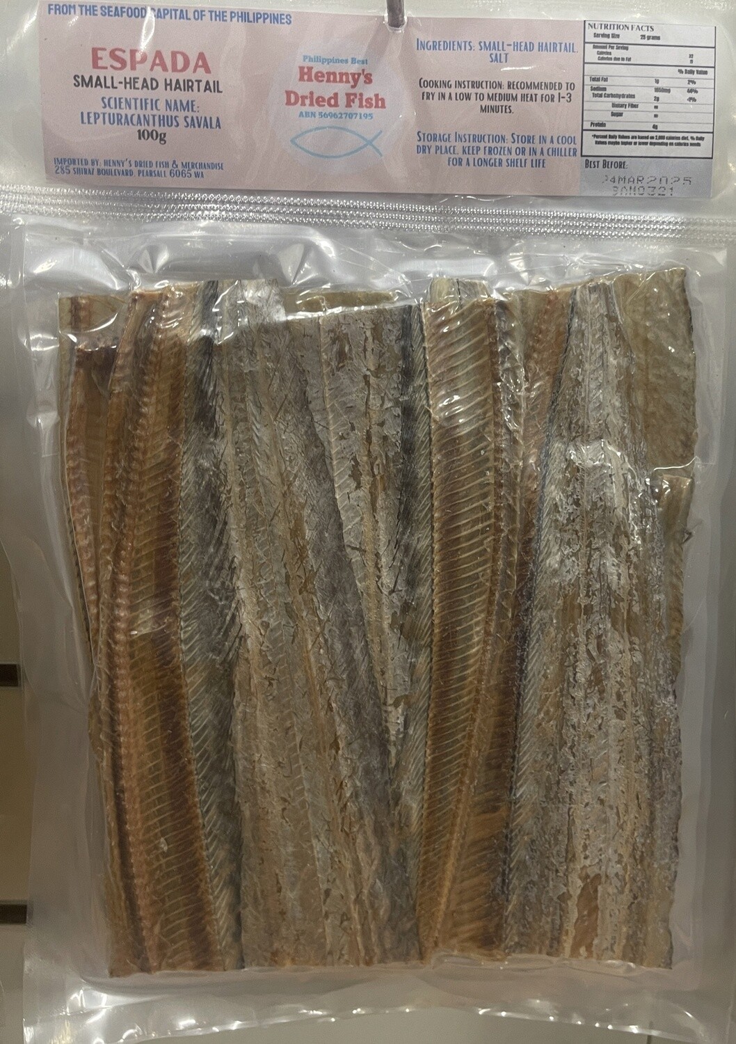 HDF DRIED ESPADA 1OOG